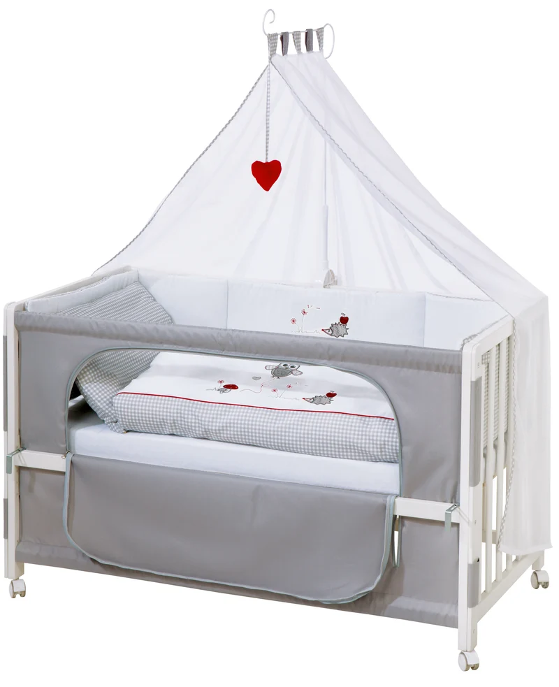 Room Bed 'Adam & Eule', 60 x 120 cm, Beistellbett zum Elternbett, komplette Ausstattung