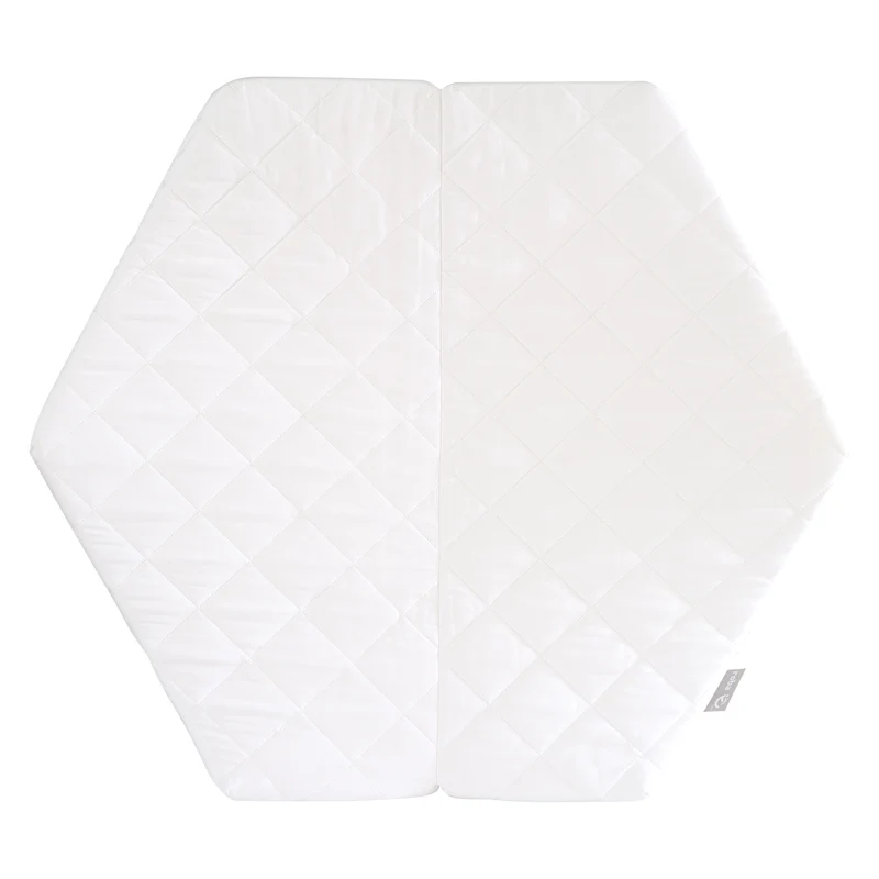 Laufgittermatratze, 6-eckig, Laufstall-Matratze weiß, gesteppt, LxBxH 112 x 97 x 4 cm