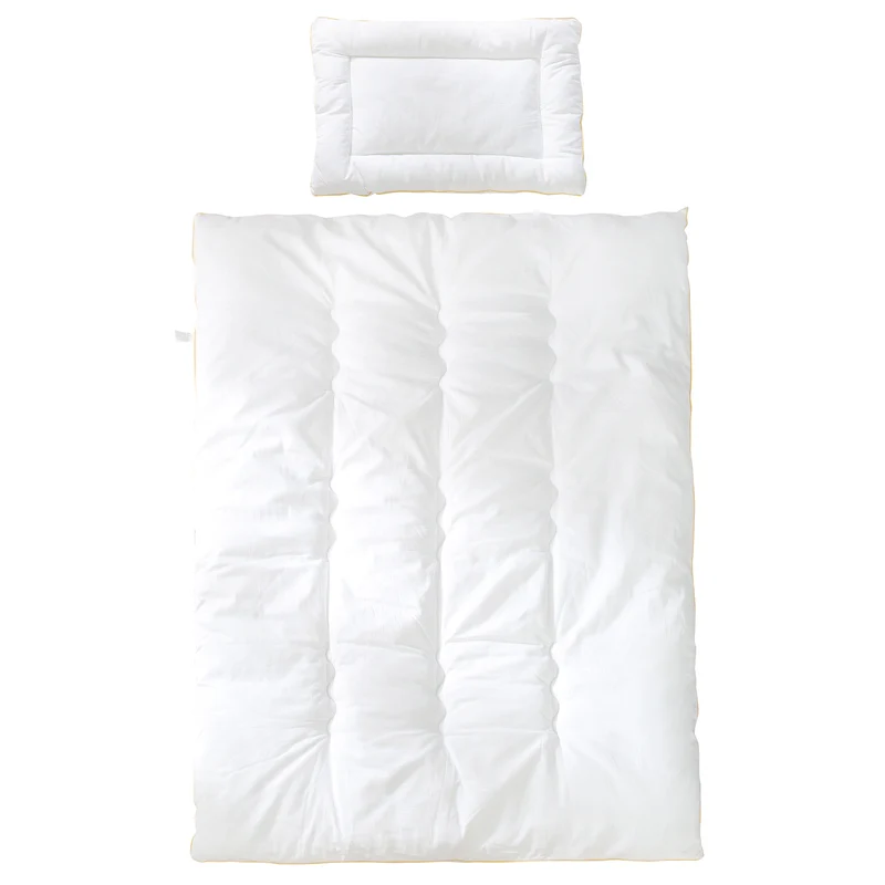 Kindersteppbett, ganzjähriges Baby-Set (Inlett), weiß, Decke 100 x 135 cm und Kissen 40 x 60 cm