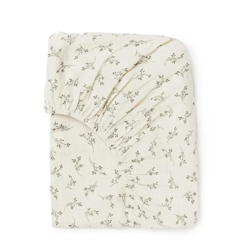 Drap housse fleur d'olivier