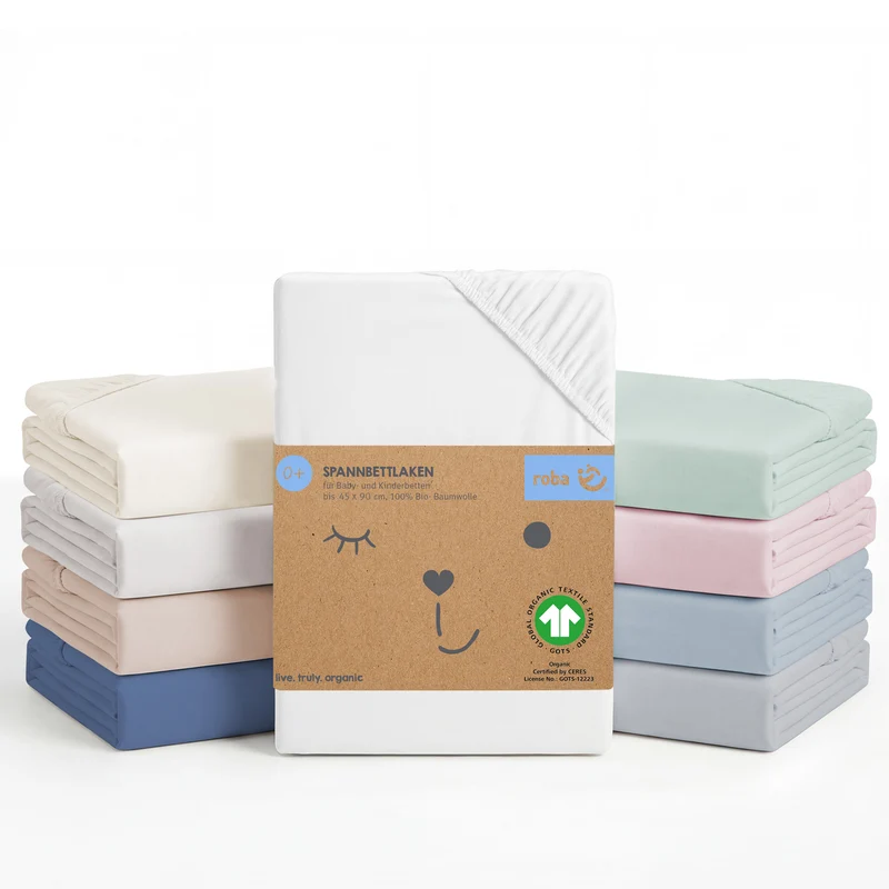 Spannbettlaken 'safe asleep®' - Single Jersey Baumwolle - Zertifiziert - Weiß