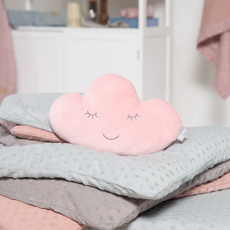 Kuschelkissen Wolke 'roba Style', Rosa/Mauve, flauschiges Dekokissen für Baby- & Kinderzimmer