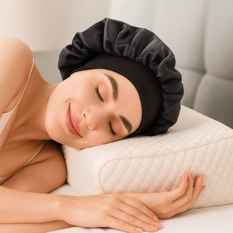 Bonnet de Nuit en Soie – Fini les Frisottis & Cheveux Secs