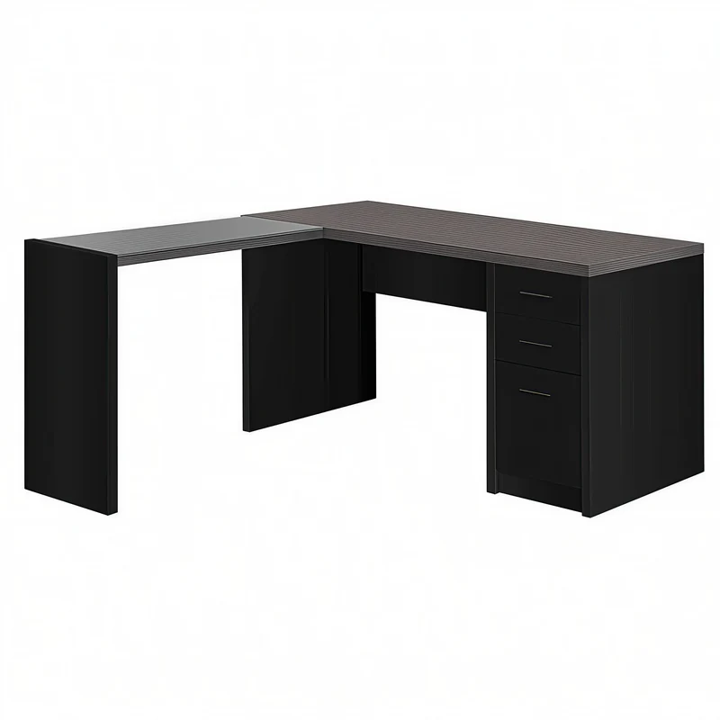 NOXARA™ – L-SHAPED OFFICE DESK WITH GLASS TOP – I 7431