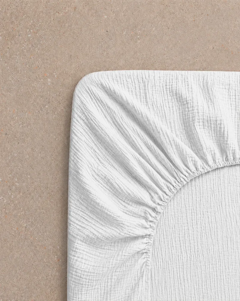 Drap housse gaze de coton - 7 coloris au choix