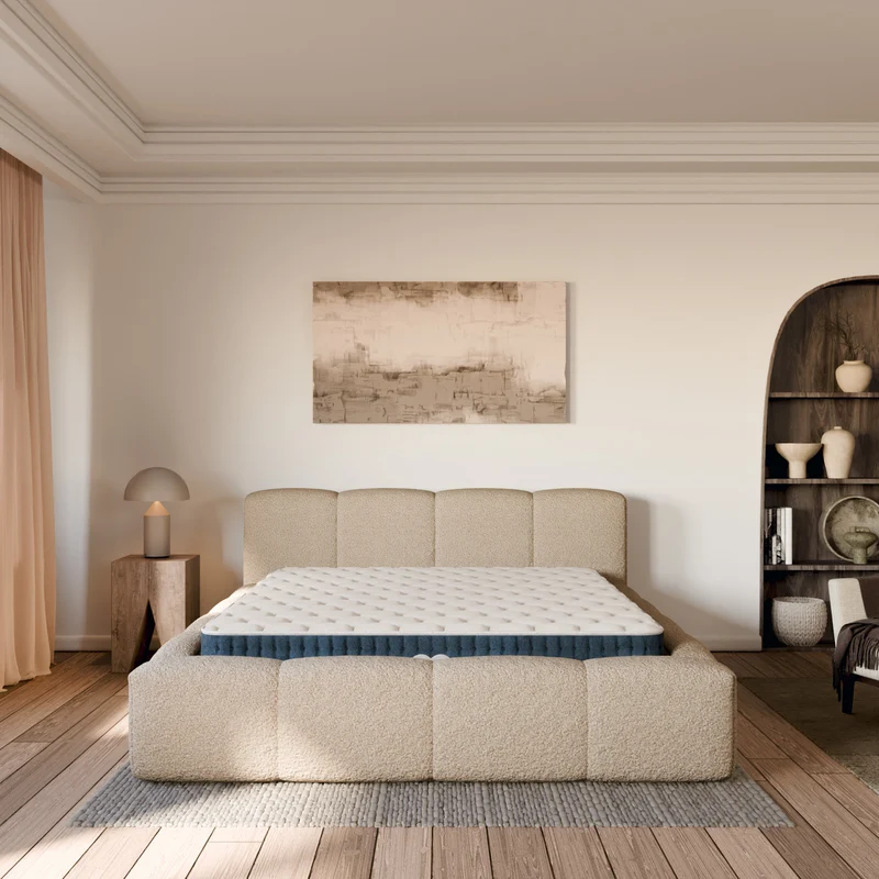 Ensemble lit coffre Equinox et matelas à mémoire de forme Jade - 26cm