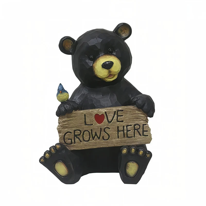 SITTING BEAR™ – LOVE GROWS HERE GARDEN DECOR – 75619-T
