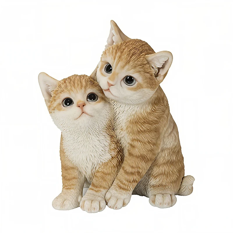 KITTENS HUGGING™ – ORANGE POLYRESIN STATUE – 87757-T