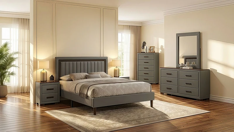 SKY GREY™ – 6-PIECE BEDROOM SET – IF-180