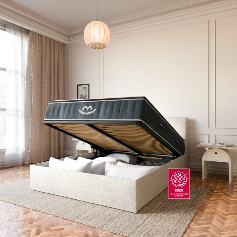 Ensemble lit coffre et matelas à mémoire de forme Victoria - 30cm