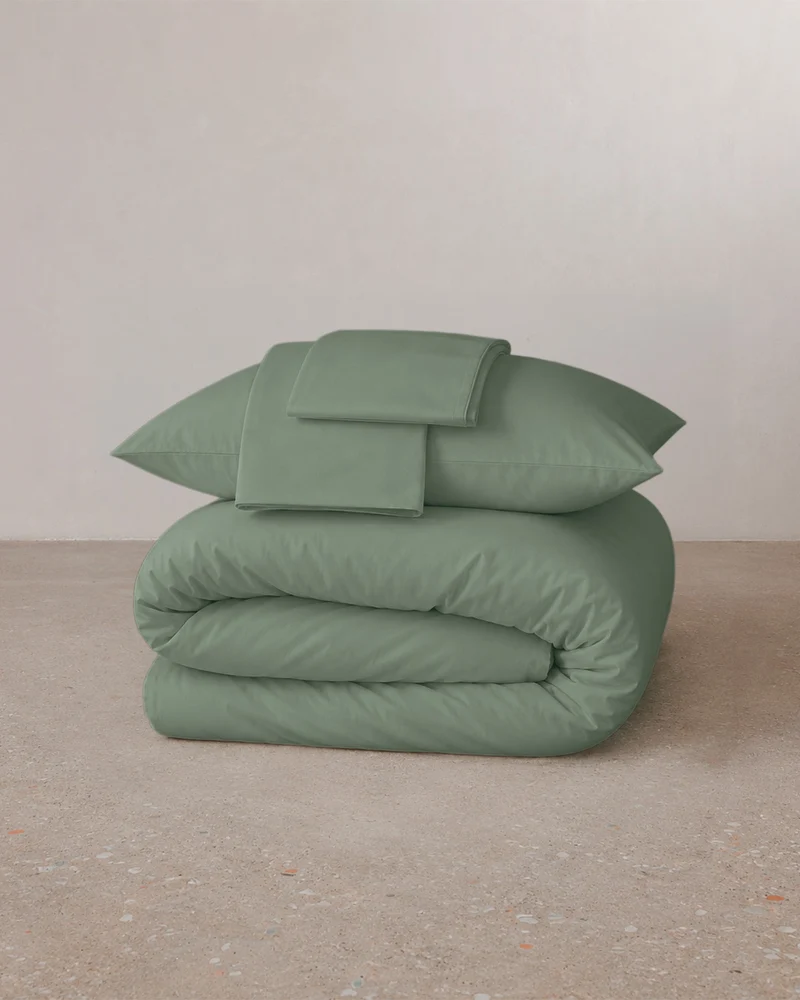 Parure de lit percale de coton - Vert