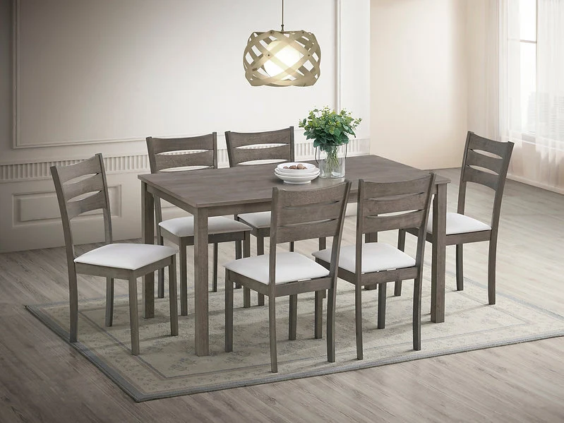Antique Grey Ladder Back Dining Set – Model T-1051