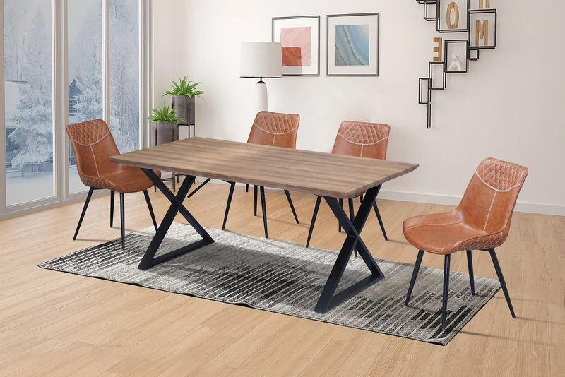 Industrial Style Wood Dining Set – Model T-1812