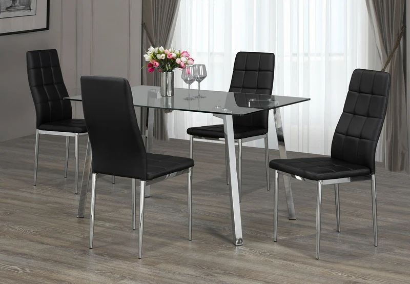Modern Clear Glass Dining Set – Model T-5065