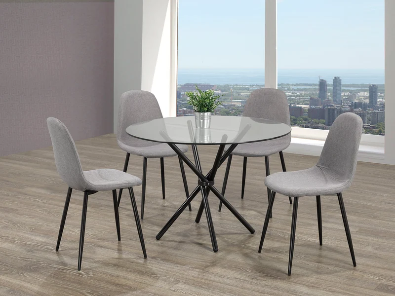 Modern Clear Glass Dining Set – Model T-1429