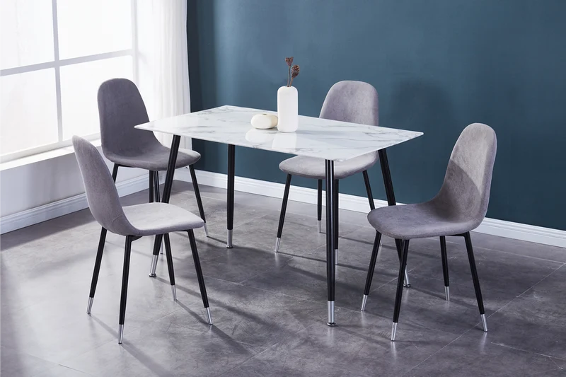 Modern White Marble Glass Dining Set – Model T-1580