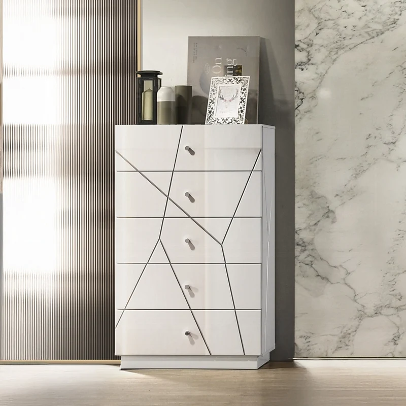 Pearl High Gloss Storage Chest - White