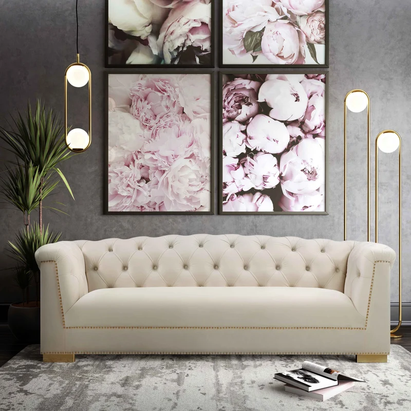 Tulcea Luxury Velvet Tufted Sofa - Multiple Colors Available