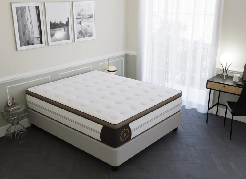 Matelas hybride ROYAL LUX 180 x 200 cm ressorts ensachés et mémoire de forme épaisseur 31 cm
