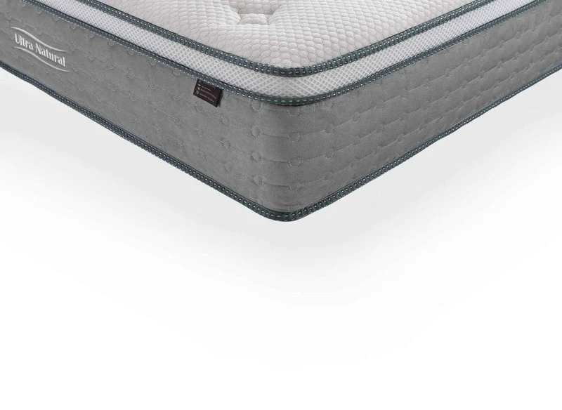 Matelas hybride NATURAL 140 x 190 cm ressorts ensachés et soie épaisseur 29 cm