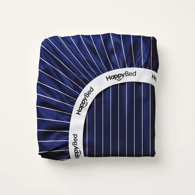 Hoeslaken | Blue Stripes | Katoen Satijn