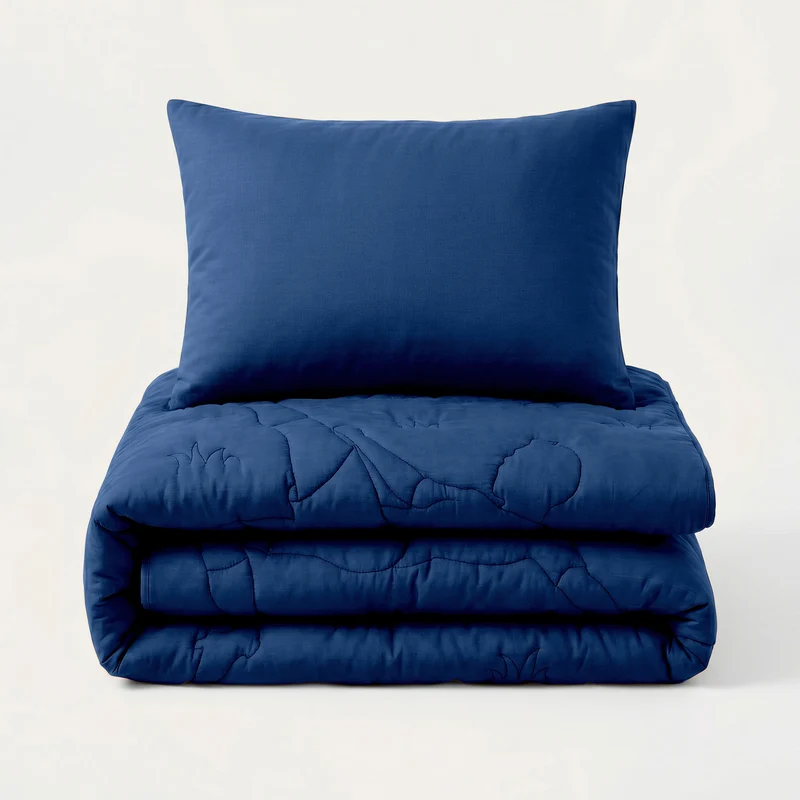 Wasbaar Kids All Season Dekbed | Voetbal Schaar | Navy | Met Kussensloop