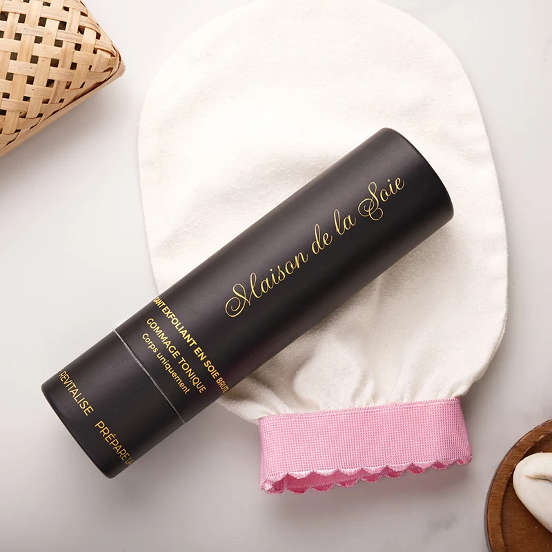 Gant exfoliant en soie brute - Gommage tonique