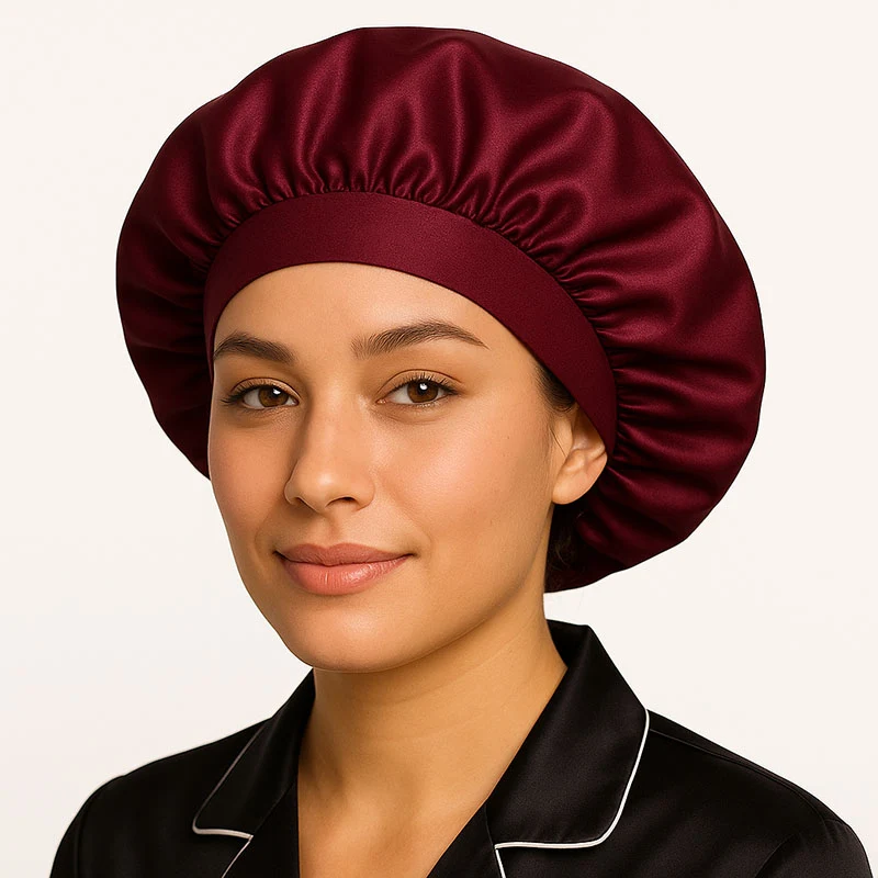 Bonnet de nuit en soie à élastique