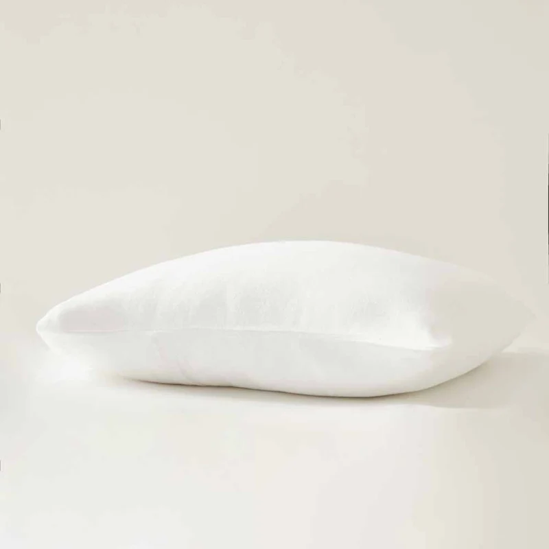 Protège-oreiller en flanelle de coton bio blanc