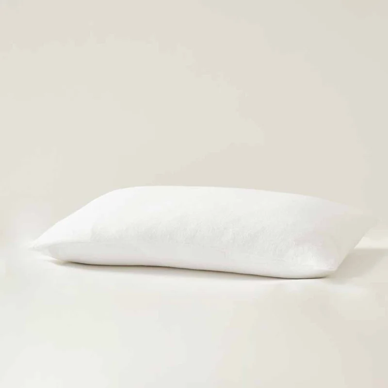 Protège-oreiller en flanelle de coton bio blanc