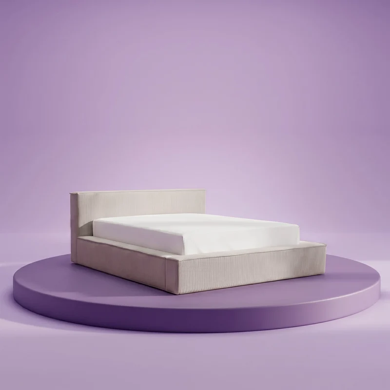 HappyBed Amour Cosy | Rib | Creme | Bed