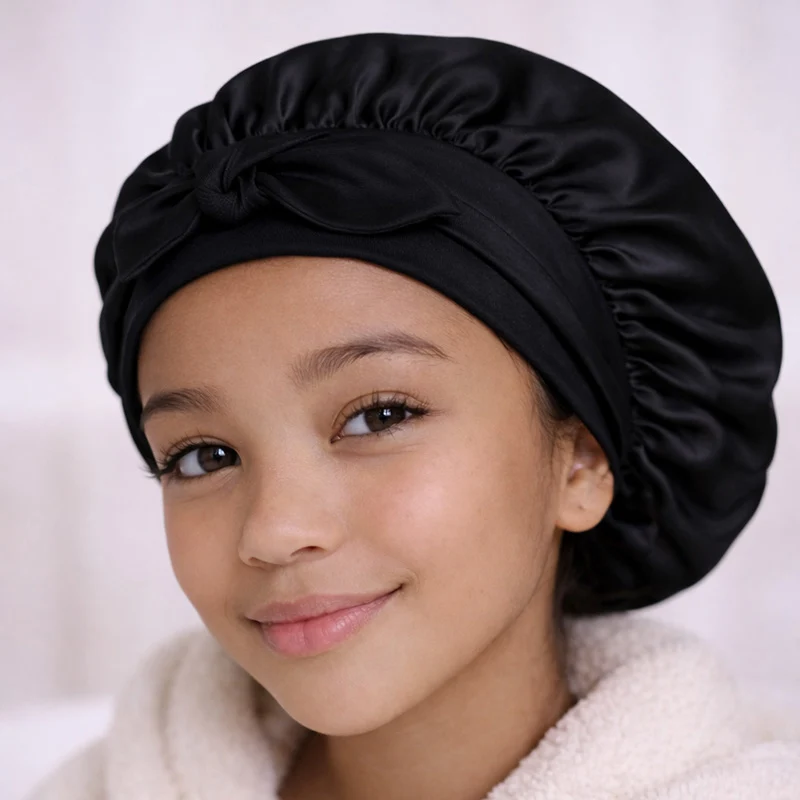 Bonnet de nuit en soie ajustable Enfant