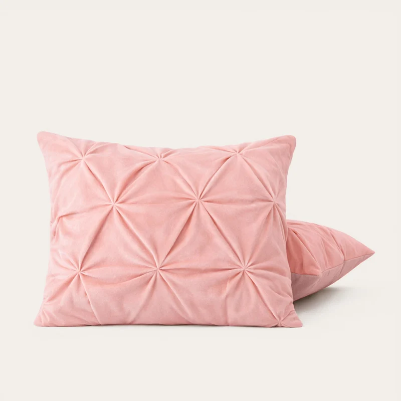 Kussenslopen | Grand Fold | Velvet Old Pink | Set van 2