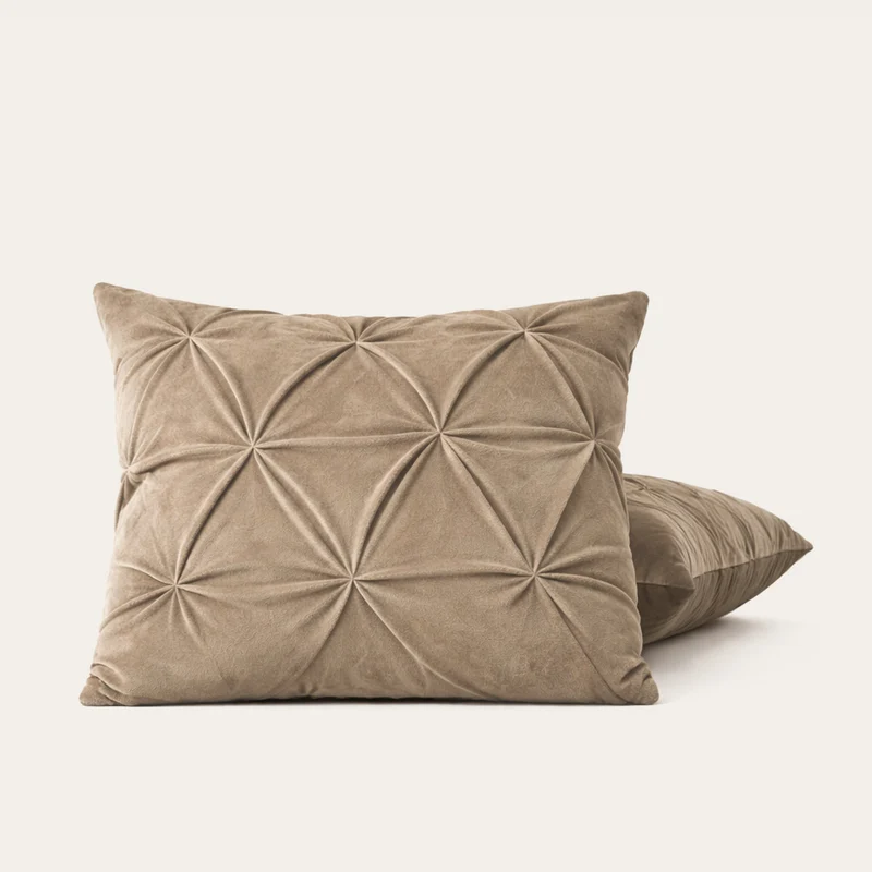 Kussenslopen | Grand Fold | Velvet Taupe | Set van 2