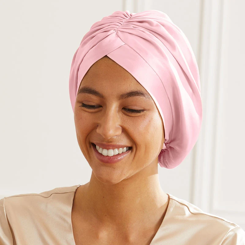 Bonnet de nuit turban en soie