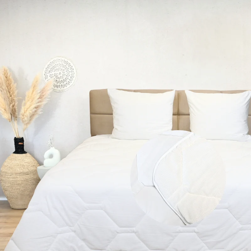 Wasbaar All Season Dekbed | Corduroy | Frosty White