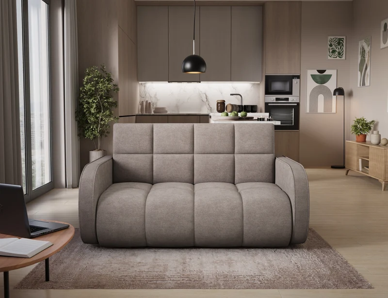 Deverio 3 Seater Condo Size Storage Sleeper Sofa - Mocha Brown