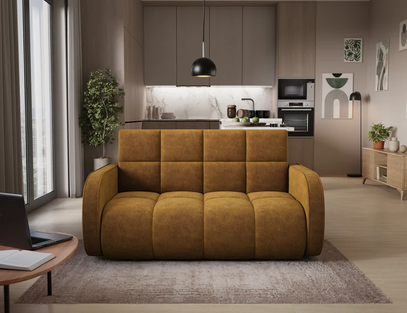 Deverio 3 Seater Condo Size Storage Sleeper Sofa - Mustard