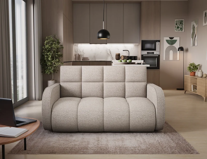 Deverio 3 Seater Condo Size Storage Sleeper Sofa - Beige