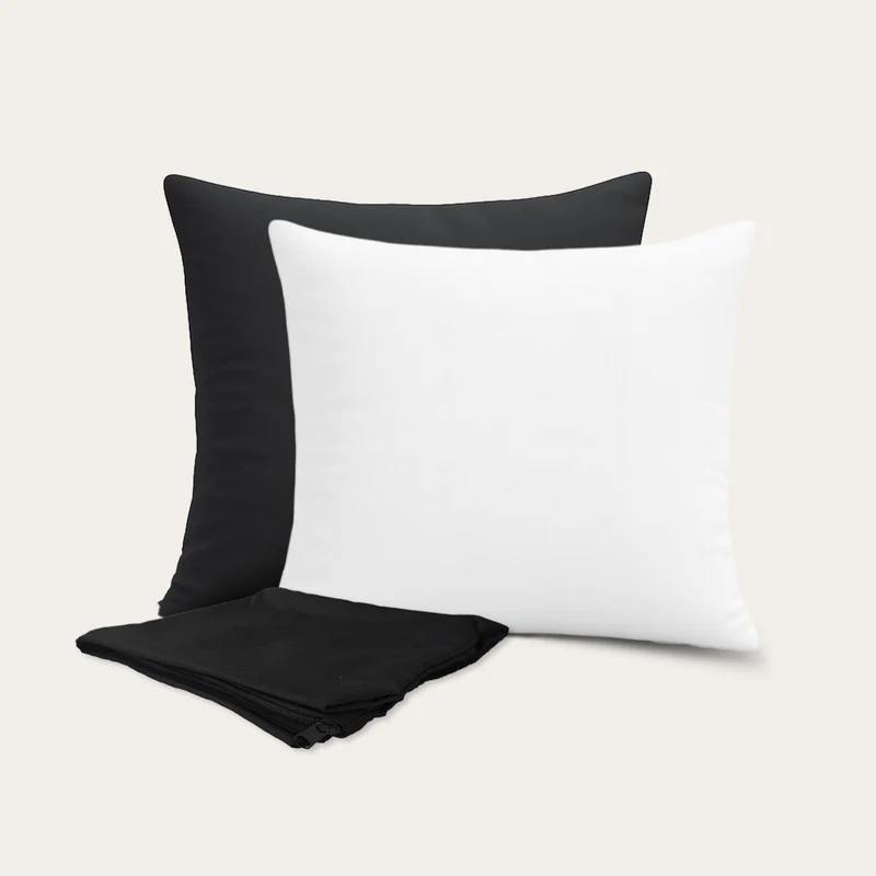 HappyBed 4-delige Sierkussen Bundel | Kussens + Slopen | Black | 45x45 cm
