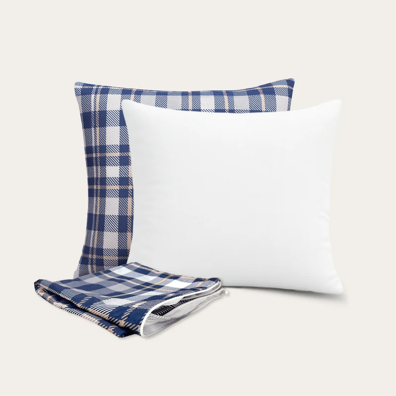 HappyBed 4-delige Sierkussen Bundel | Kussens + Slopen | Tartan | 45x45 cm