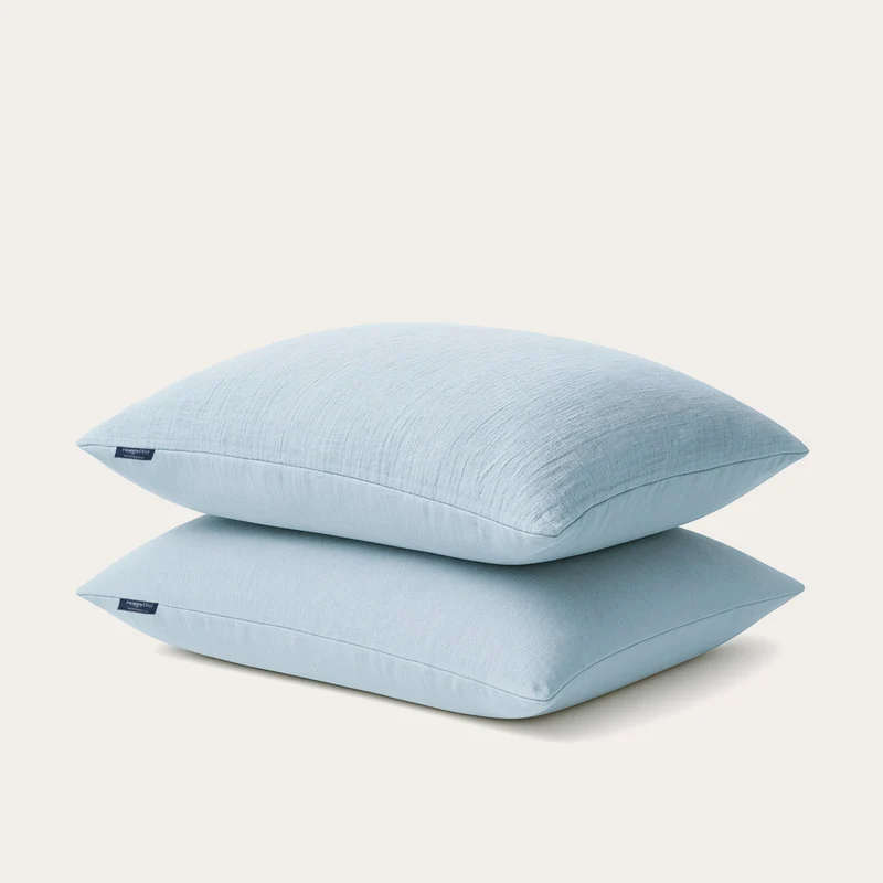 Kussenslopen | Mousseline | Ligt Blue | Set van 2