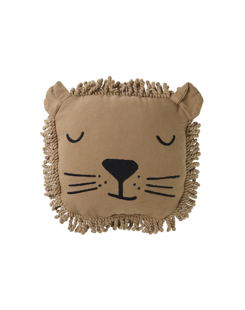 Embroidered cushion Lion Landscape
