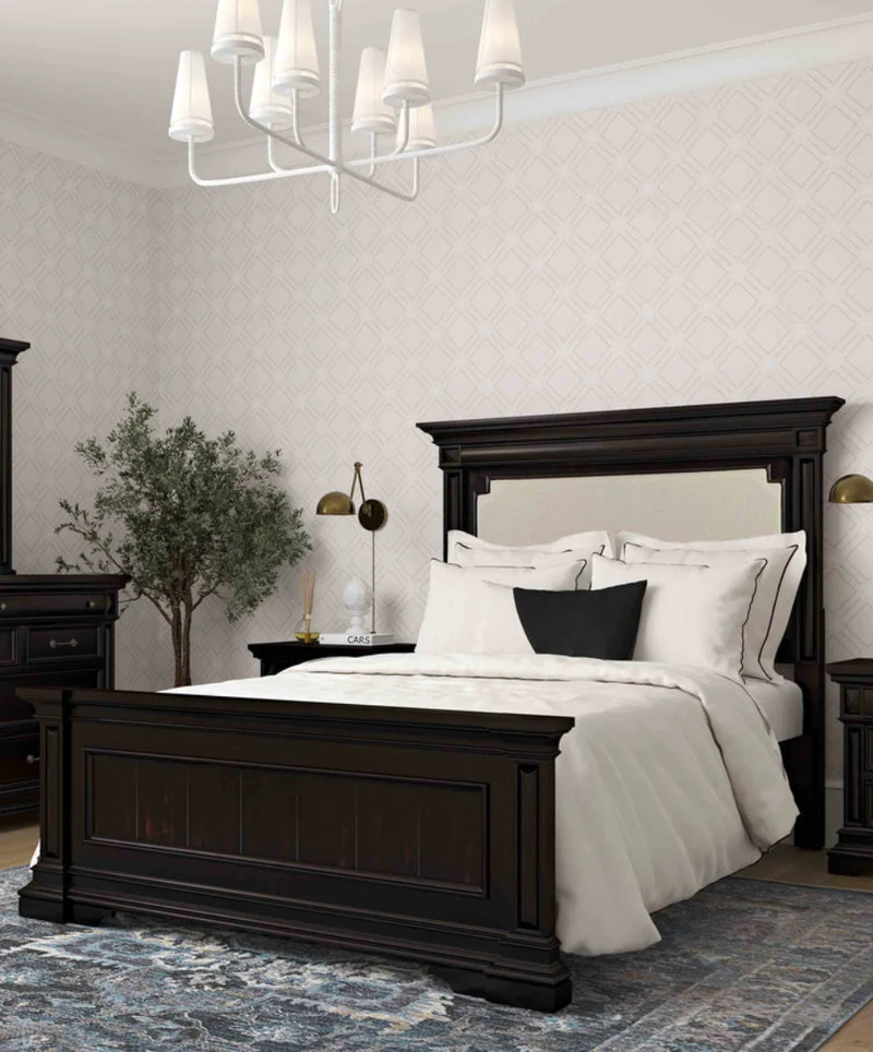 Westwood Upholstered Retro Vintage Wood Bed - Brown