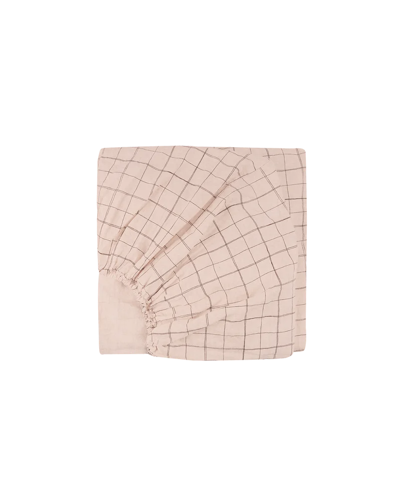 Baby fitted sheet in washed organic cotton L1N0
