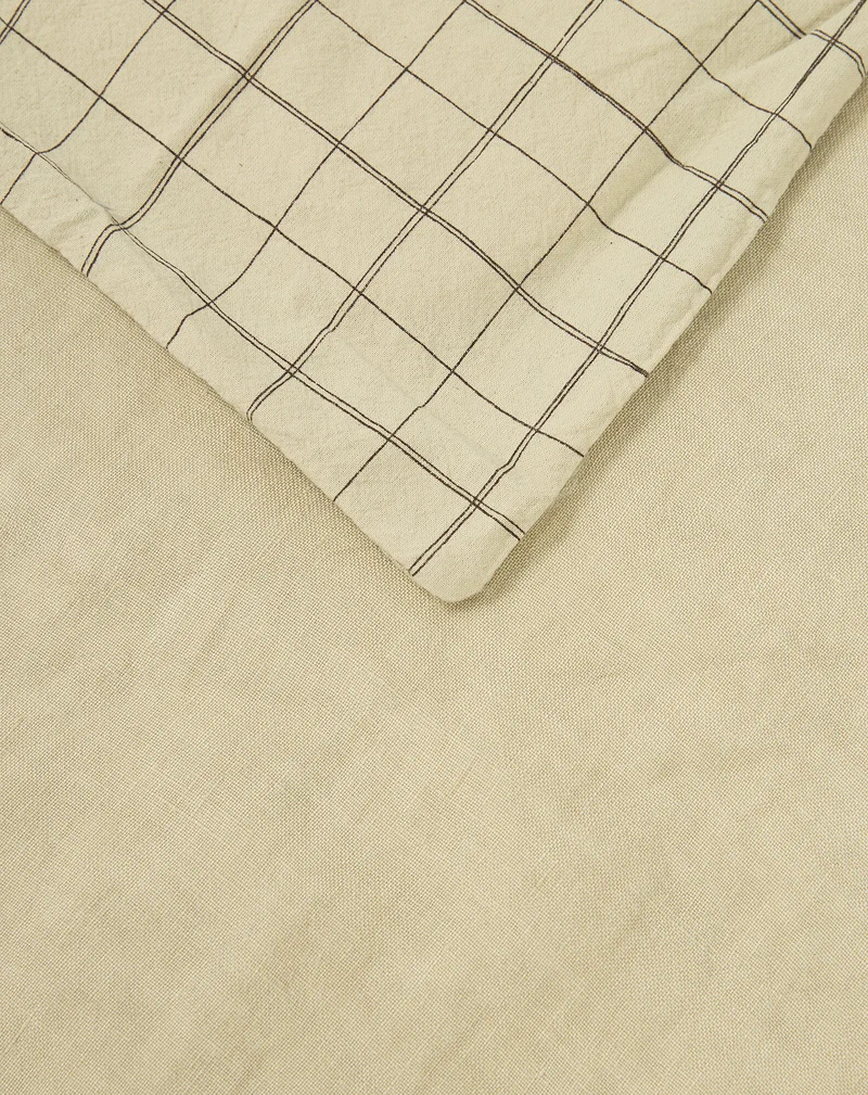 Kid duvet cover in washed French linen and organic cotton L1N0