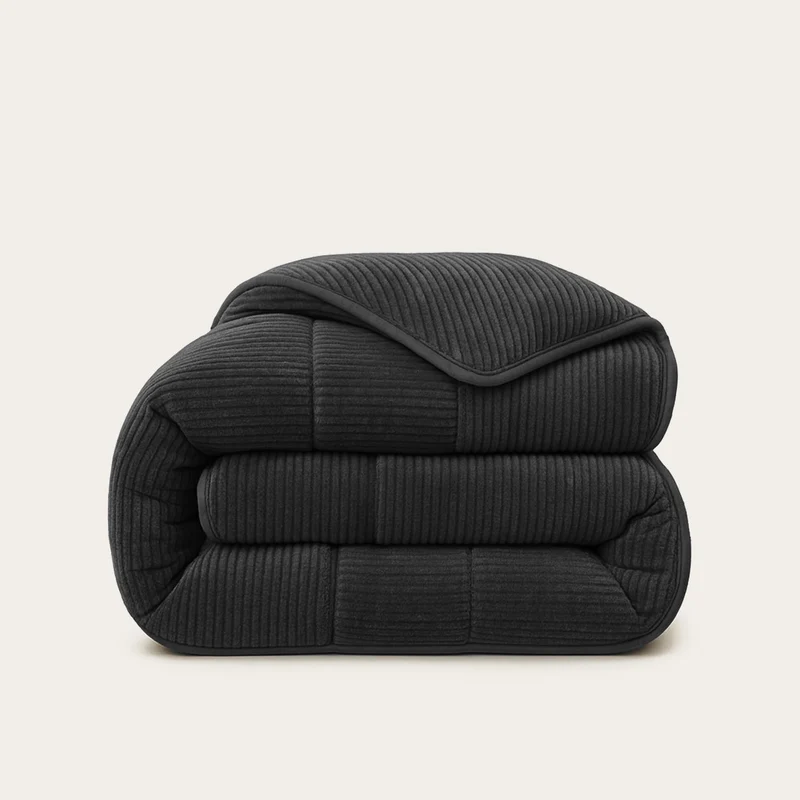 Wasbaar All Season Dekbed | Teddy Rib Square | Black