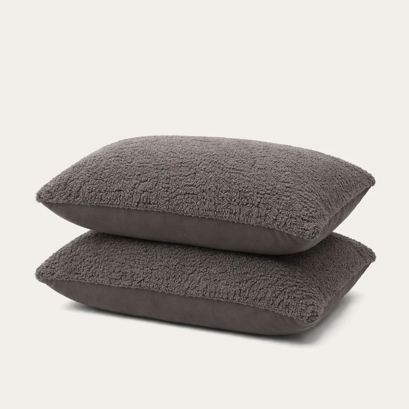Kussenslopen | Teddy | Anthracite | Set van 2