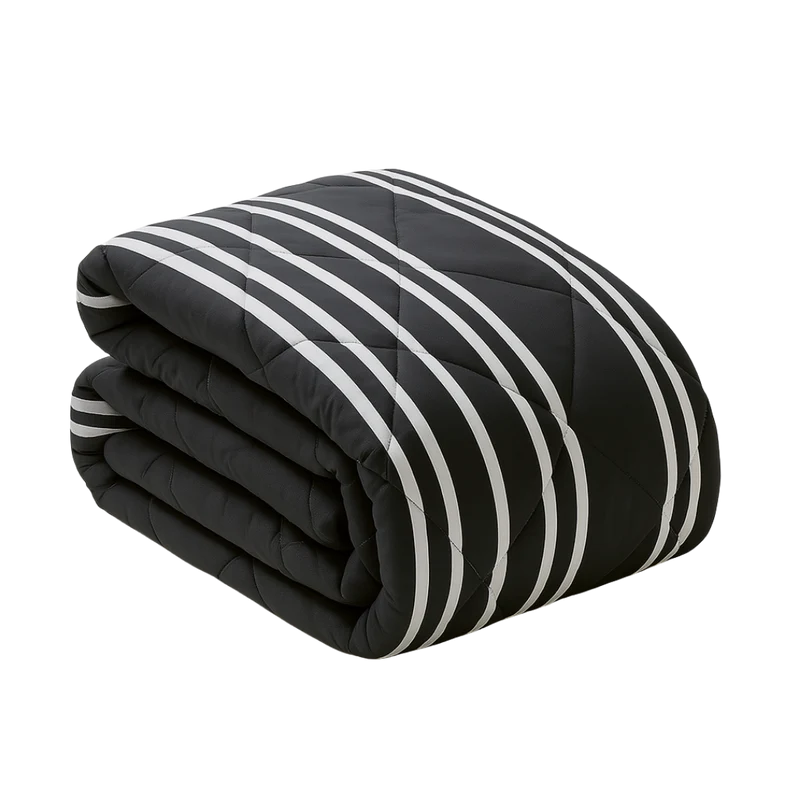 HappyBed Black Lines - Dekbed voor het hele jaar - 100% katoen
