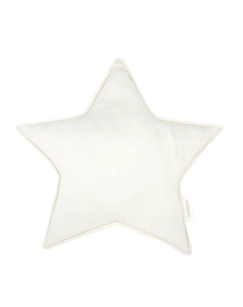 Star cushion in washed French linen L1N0